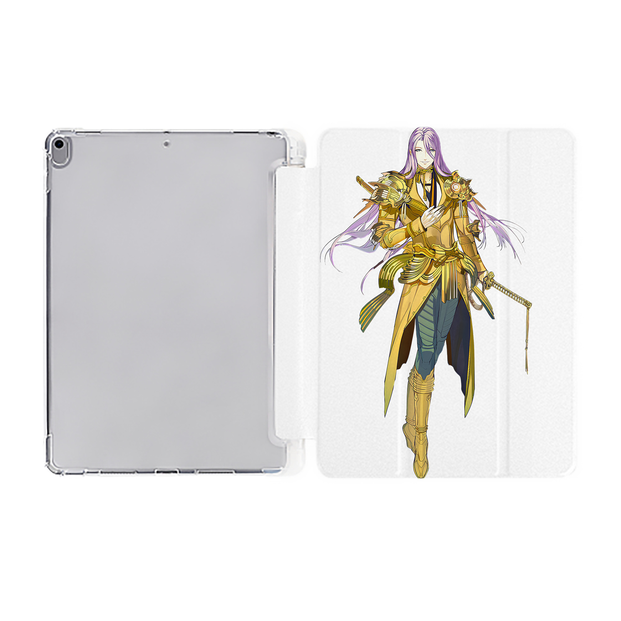 （画像用） 刀剣乱舞 Touken Ranbu IPad ケース ペン収納付き 三つ折りスタンド PUレザー×シリコン 対応機種9.5/10.5/10.9インチ